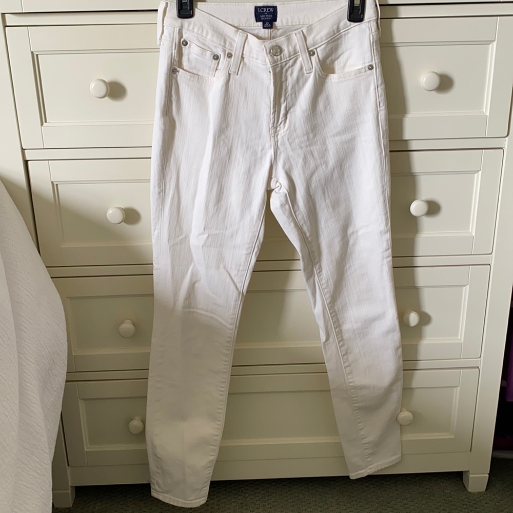 Jcrew Mid-rise Skinny Cream/White Denim